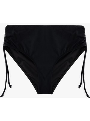 Koton Astarlı Yüksek Bel Yanları Büzgülü Ipli Bikini Altı