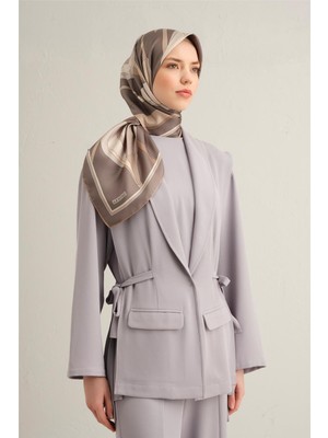 Armine Çiçek Desenli Saf İpek Sura Eşarp 9302D 04