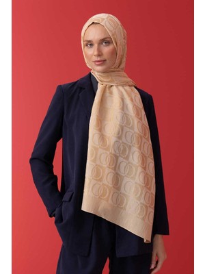 Imannoor 3001-24Y Dama Desen Naia Pamuk Şal 70X200