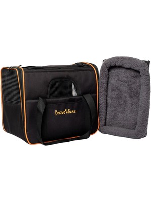 Reyo Brave Paws Kare Model Yırtılmaz Plastik Fileli Kedi ve Köpek Taşıma Çantası Siyah