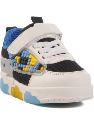 Beyaz Cırtlı Fileli Işıklı Erkek Çocuk Spor Ayakkabı Legos B