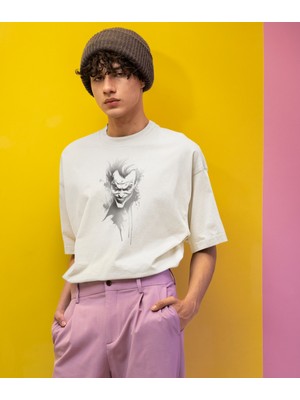 Joker Grin Baskılı Erkek Tişört