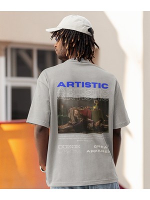 Terzili Giyin Artistic Baskılı Oversize Erkek Tişört