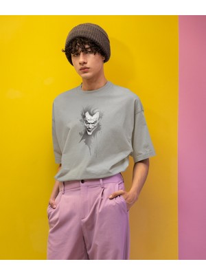 Joker Grin Baskılı Erkek Tişört