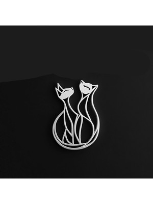 TabiTela 925 Ayar gümüş kolye kedi ve köpek   SM3757