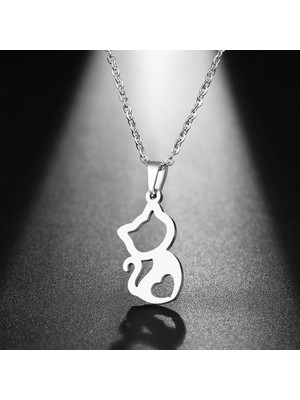 TabiTela 925 Ayar gümüş kolye kedi SM2653