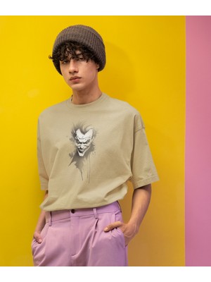 Joker Grin Baskılı Erkek Tişört