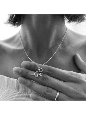 TabiTela 925 Ayar gümüş kolye kedi SM2651