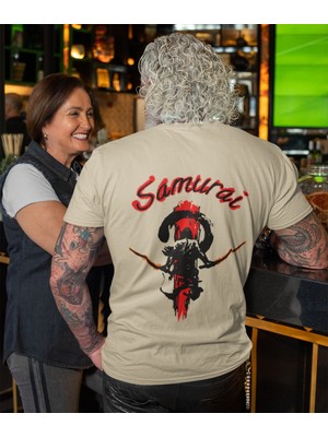 Terzili Giyin Shadow Samurai Baskılı Erkek Tişört