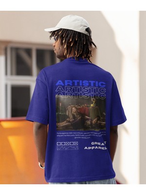 Terzili Giyin Artistic Baskılı Oversize Erkek Tişört