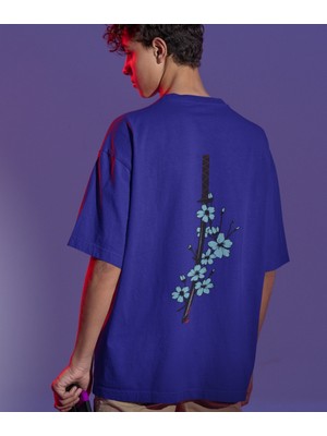 Terzili Giyin Katana Blossom Kılıç Baskılı Erkek Tişört
