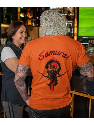 Terzili Giyin Shadow Samurai Baskılı Erkek Tişört