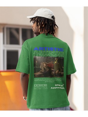 Terzili Giyin Artistic Baskılı Oversize Erkek Tişört