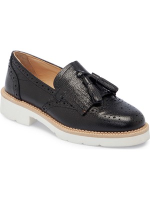 Tergan Siyah Hakiki Deri Kadın Loafer - K25I1AY68027-A23