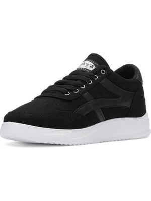 Dakırs 2004-25 Keten Anatomik Casual Erkek Ayakkabı Siyah Beyaz