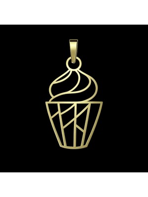 Tabitela 14 Ayar Altın Kolye Ucu Kapkek   GM3586 0.5 gr