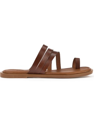 Ziya, Kadın Hakiki Deri Terlik 1511010Z1018 Kahve