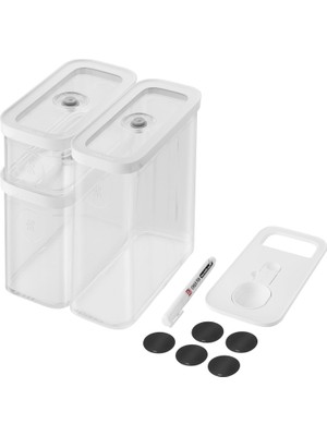 Mcreative Fresh & S Cube Saklama Düzenleyici, 5 Parçalı Orta Set, Kiler Düzenleyiciler ve Depolama, Plastik, Bpa Içermeyen Hava Geçirmez Kuru Gıda Saklama Kabı Badem, Muz Cipsi, Kuruyemiş ve Daha