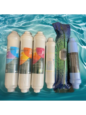 6’lı Su Arıtma Filtresi Seti – Platinum 80 Gpd Membran + Mineral Filtre | Kapalı Kasa Uyumlu | 9 L Dirsek + 1 T Dirsek