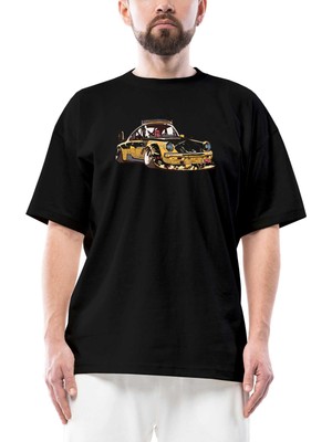 Vosvos Vintage Oversize Siyah Tişört