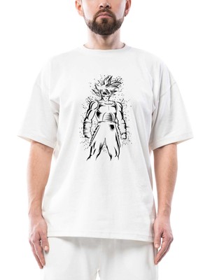 Dragon Ball Splash Oversize Beyaz Tişört