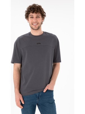 U.S. Polo Assn. Erkek Comfort Fit Bisiklet Yaka Antrasit Tişört 50306017-VR006