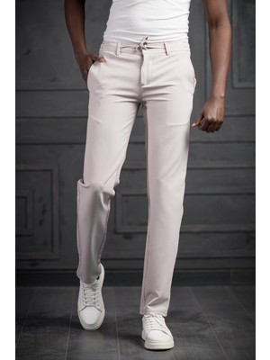Beli Lastikli ve Iplikli Likralı Slimfit Yazlık Kumaş Jogger Pantolon