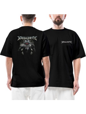 Megadeth Rust In Peace 2 Ön Arka Baskılı Siyah Oversize Tişört