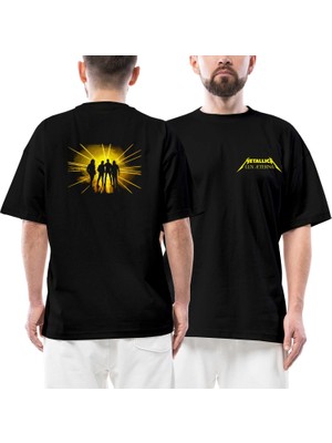 Metallica Lux Æterna Grup Ön Arka Baskılı Siyah Oversize Tişört