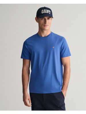 Gant Erkek Mavi Regular Fit Bisiklet Yaka T-Shirt 2003184.407