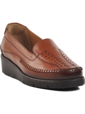 Taba Hakiki Deri Kadın Casual Ayakkabı BB096 Z