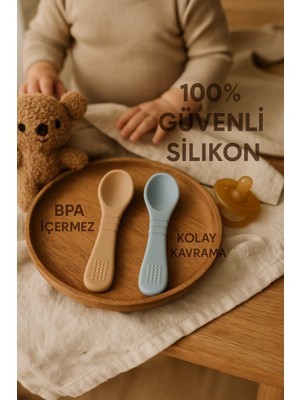 Silikon Bebek Mama Kaşığı 2li Set