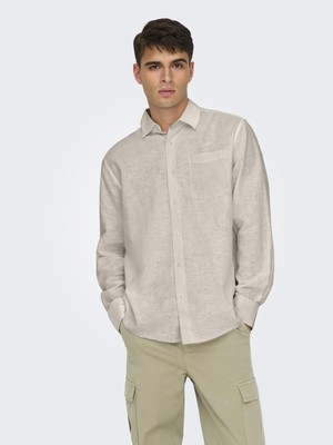 Only & Sons Onscaıden Lıfe Reg Ls 1 Pkt Shırt Noos Taş