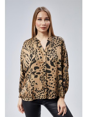 Leopar Desenli Gömlek
