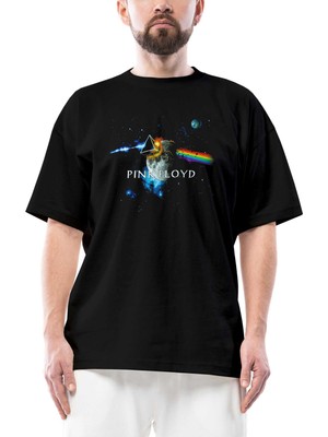Pink Floyd The Moon Oversize Siyah Tişört