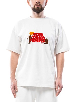 Star Wars 1977 Oversize Beyaz Tişört