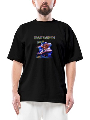 Iron Maiden Flight 666 Oversize Siyah Tişört