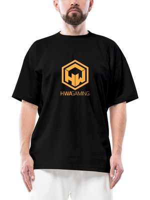 Hwa Gaming Oversize Siyah Tişört
