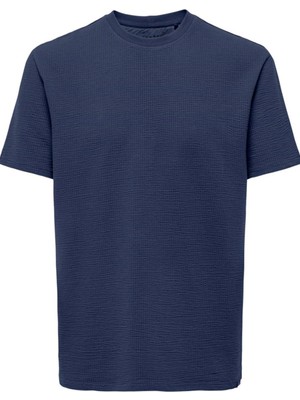 Onskıan Lıfe Reg Seersucker Ss Tee Noos Lacivert