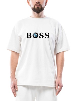 Bmw Boss Oversize Beyaz Tişört