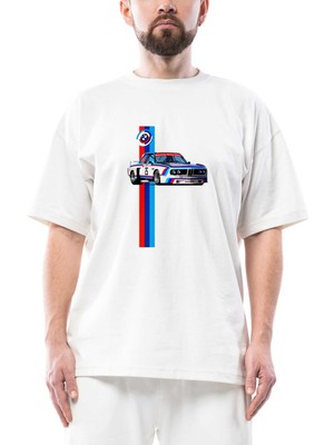 Bmw Bavarian Motor Works Oversize Beyaz Tişört