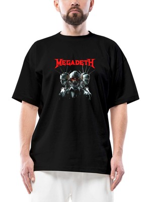 Megadeth Robot Oversize Siyah Tişört