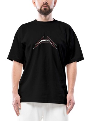 Metallica Outline Oversize Siyah Tişört