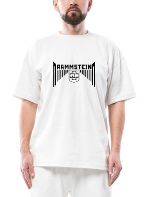 Rammstein Wall Oversize Beyaz Tişört