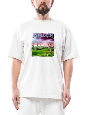 Megadeth Youthanasia Oversize Beyaz Tişört