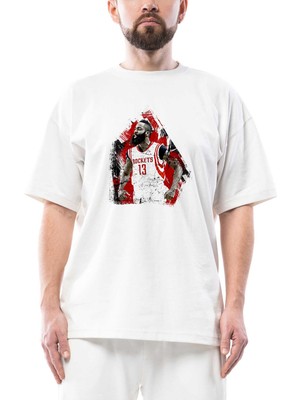 James Harden Splash Oversize Beyaz Tişört