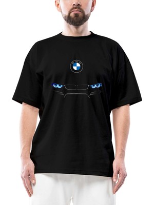 Bmw M4 Series Logo Oversize Siyah Tişört