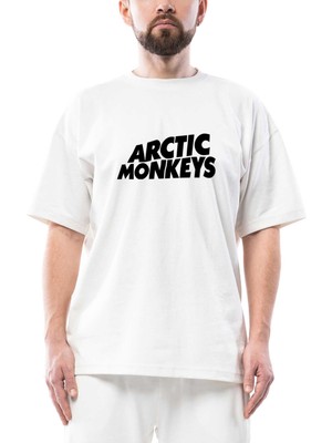 Arctic Monkeys Logo Oversize Beyaz Tişört