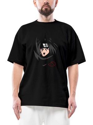 Naruto Uchiha Itachi Oversize Siyah Tişört