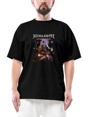 Megadeth Cyber Army Oversize Siyah Tişört